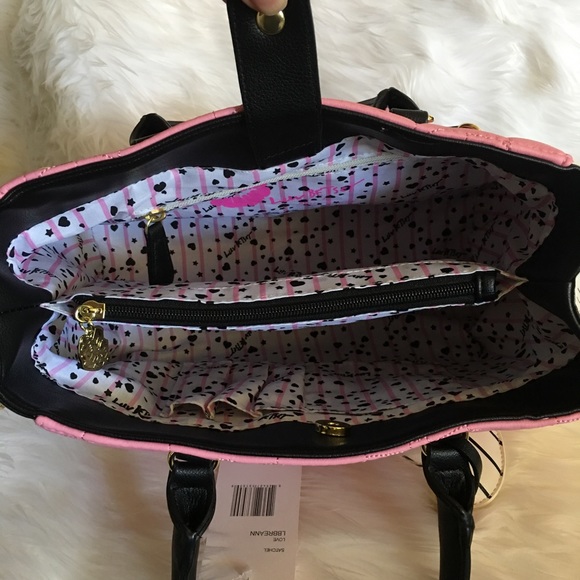 Betsey satchel pink Cat quilted stripe bag tote - Picture 6 of 8